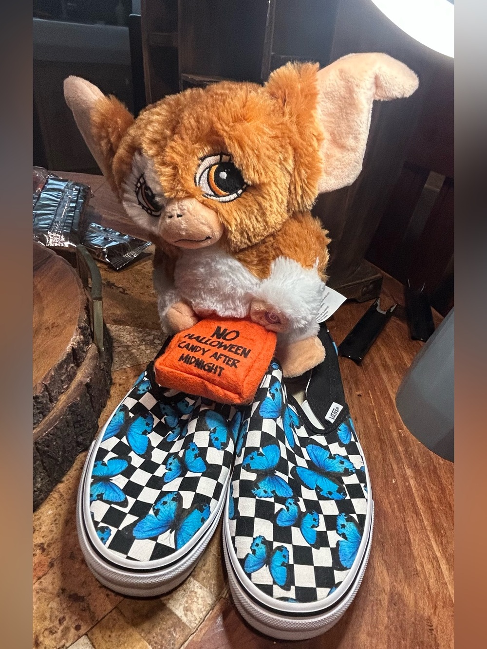 Vans Black/Blue Butterfly Checkered Unisex size 9.5 men 11 women Excellent con - Picture 12 of 13